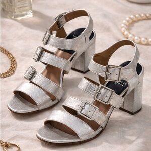 Laurence Dacade Silver Suede Gladiator Sandals Size EU38